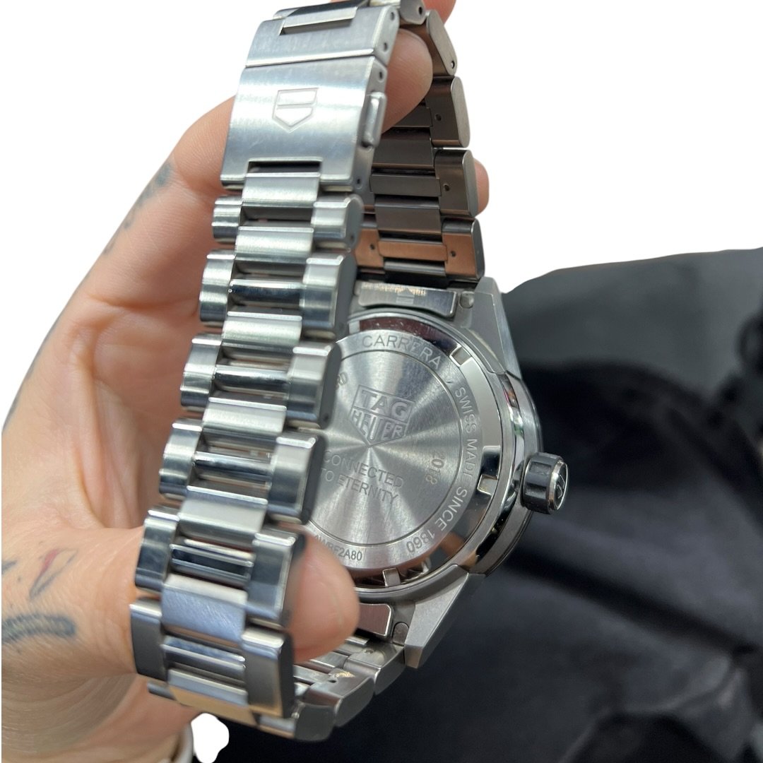 TAG HEUER Titanium/Steel Connected Modular 45 & Carrera Calibre 5 Set Silver, Black Silver Hardware NJ134