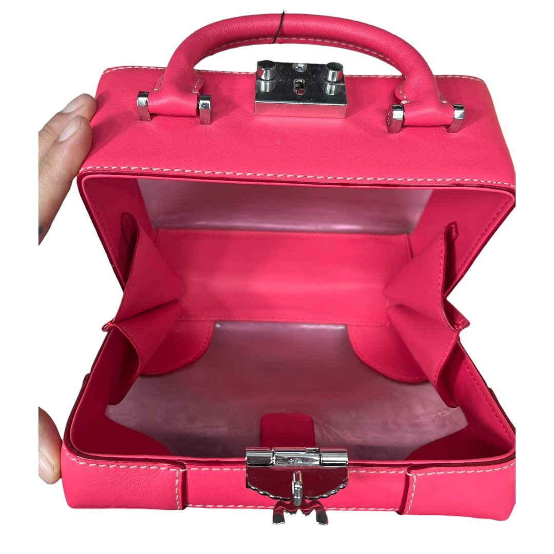 MCM Leather and Vinyl Berlin Crossbody Crossbody Bag Pink, Yellow, Transparent Silver Hardware NJ148