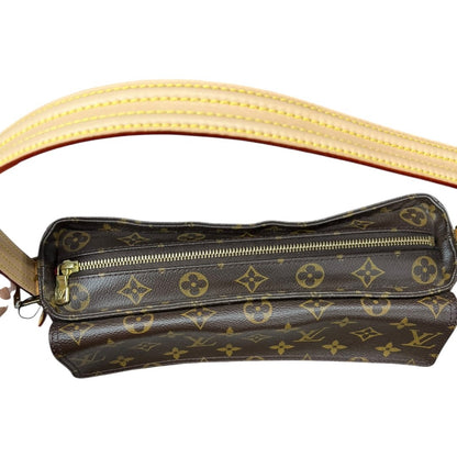 LOUIS VUITTON Monogram Canvas Viva-Cite MM Shoulder Bag Brown Gold Hardware NJ153