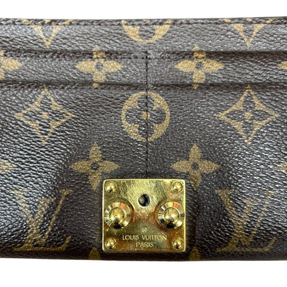 LOUIS VUITTON Monogram Pallas Wallet Wallet Brown, Black Gold Hardware NJ151