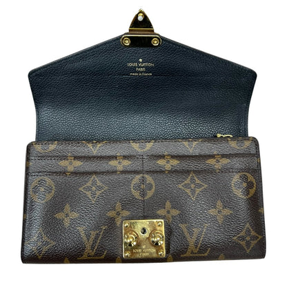 LOUIS VUITTON Monogram Pallas Wallet Wallet Brown, Black Gold Hardware NJ151