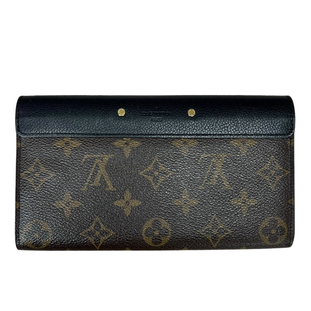 LOUIS VUITTON Monogram Pallas Wallet Wallet Brown, Black Gold Hardware NJ151
