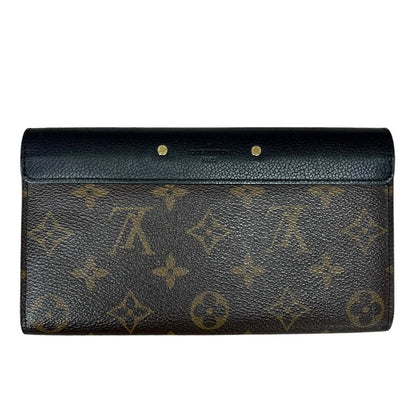 LOUIS VUITTON Monogram Pallas Wallet Wallet Brown, Black Gold Hardware NJ151