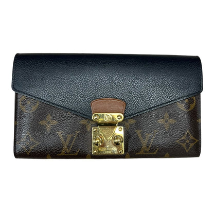 LOUIS VUITTON Monogram Pallas Wallet Wallet Brown, Black Gold Hardware NJ151