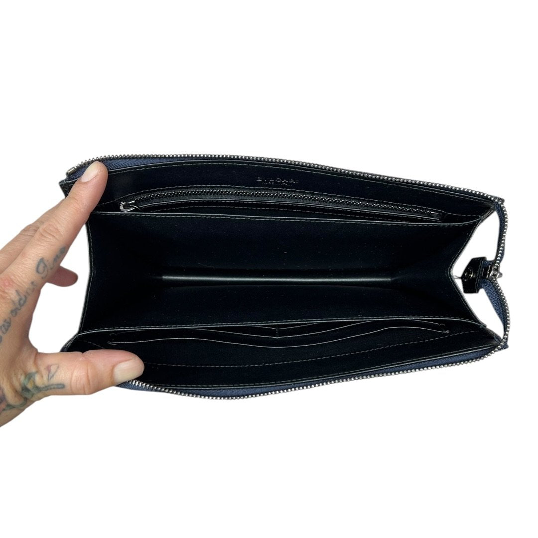 BVLGARI Grain Leather Bvlgari Bvlgari Man Clutch Bag Clutch Bag Navy Blue, Black Silver Hardware NJ150