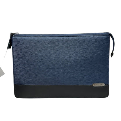 BVLGARI Grain Leather Bvlgari Bvlgari Man Clutch Bag Clutch Bag Navy Blue, Black Silver Hardware NJ150