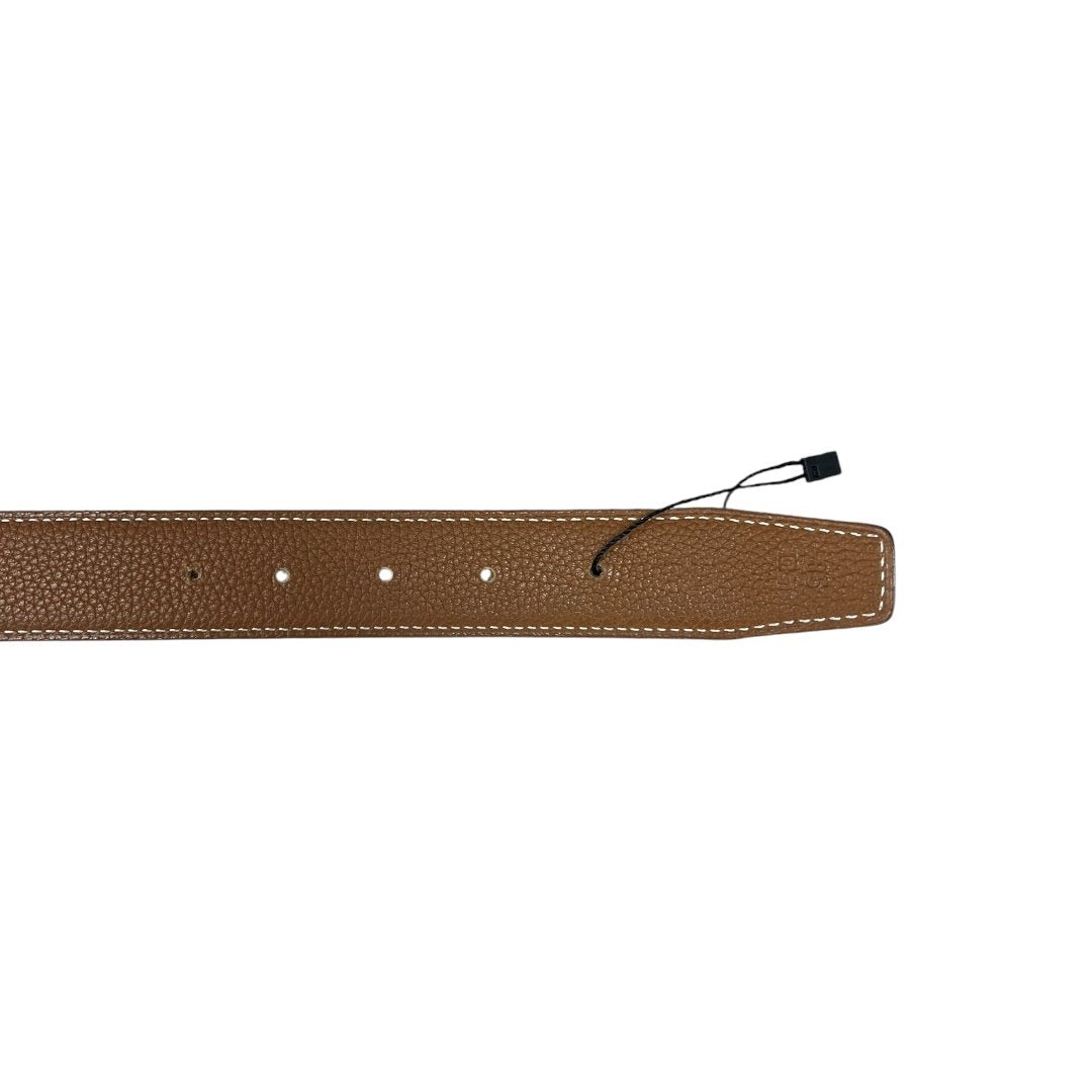 HERMES Box Calf / Togo H Belt Belt Black, Gold (Brown) Gold Hardware NJ147