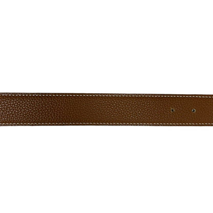 HERMES Box Calf / Togo H Belt Belt Black, Gold (Brown) Gold Hardware NJ147
