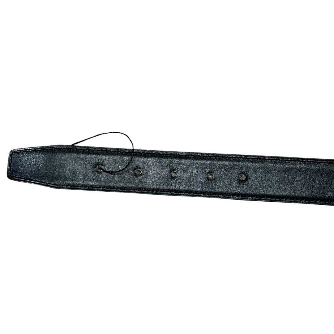 HERMES Box Calf / Togo H Belt Belt Black, Gold (Brown) Gold Hardware NJ147