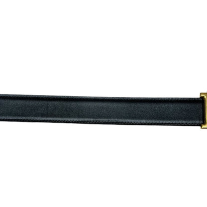 HERMES Box Calf / Togo H Belt Belt Black, Gold (Brown) Gold Hardware NJ147