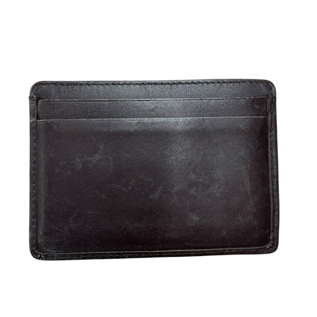 CHANEL Lambskin / Patent Leather Cambon Ligne Card Holder Card Holder Dark Brown, Black, Orange None NJ145
