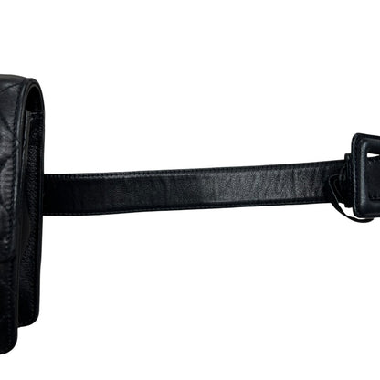 CHANEL Lambskin Matelasse Belt Bag Belt Bag Black Gold Hardware NJ133