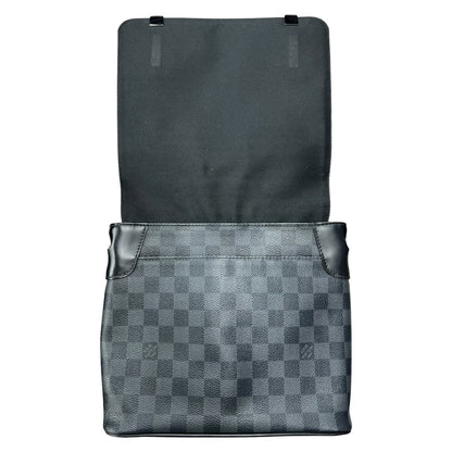 LOUIS VUITTON Damier Graphite District PM Shoulder Bag Black, Grey Silver Hardware NJ126