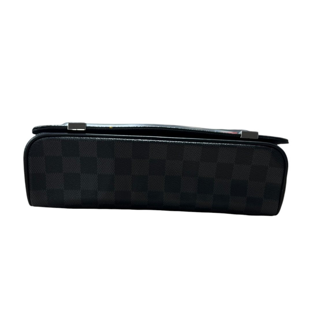 LOUIS VUITTON Damier Graphite District PM Shoulder Bag Black, Grey Silver Hardware NJ126