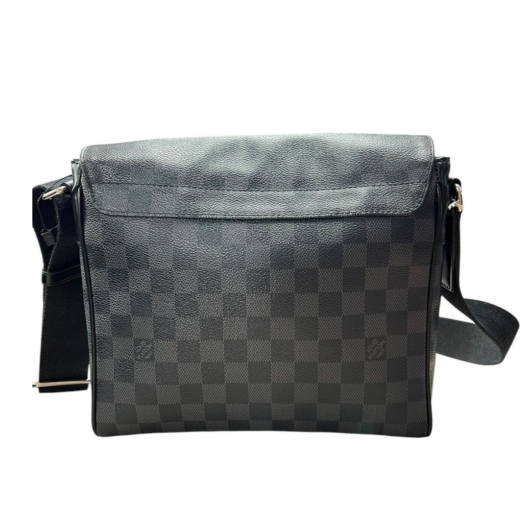 LOUIS VUITTON Damier Graphite District PM Shoulder Bag Black, Grey Silver Hardware NJ126