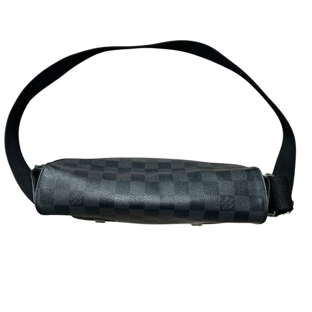 LOUIS VUITTON Damier Graphite District PM Shoulder Bag Black, Grey Silver Hardware NJ126