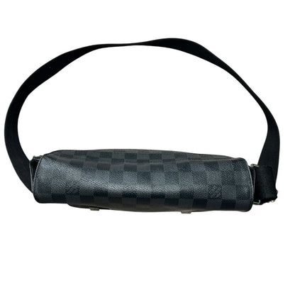 LOUIS VUITTON Damier Graphite District PM Shoulder Bag Black, Grey Silver Hardware NJ126