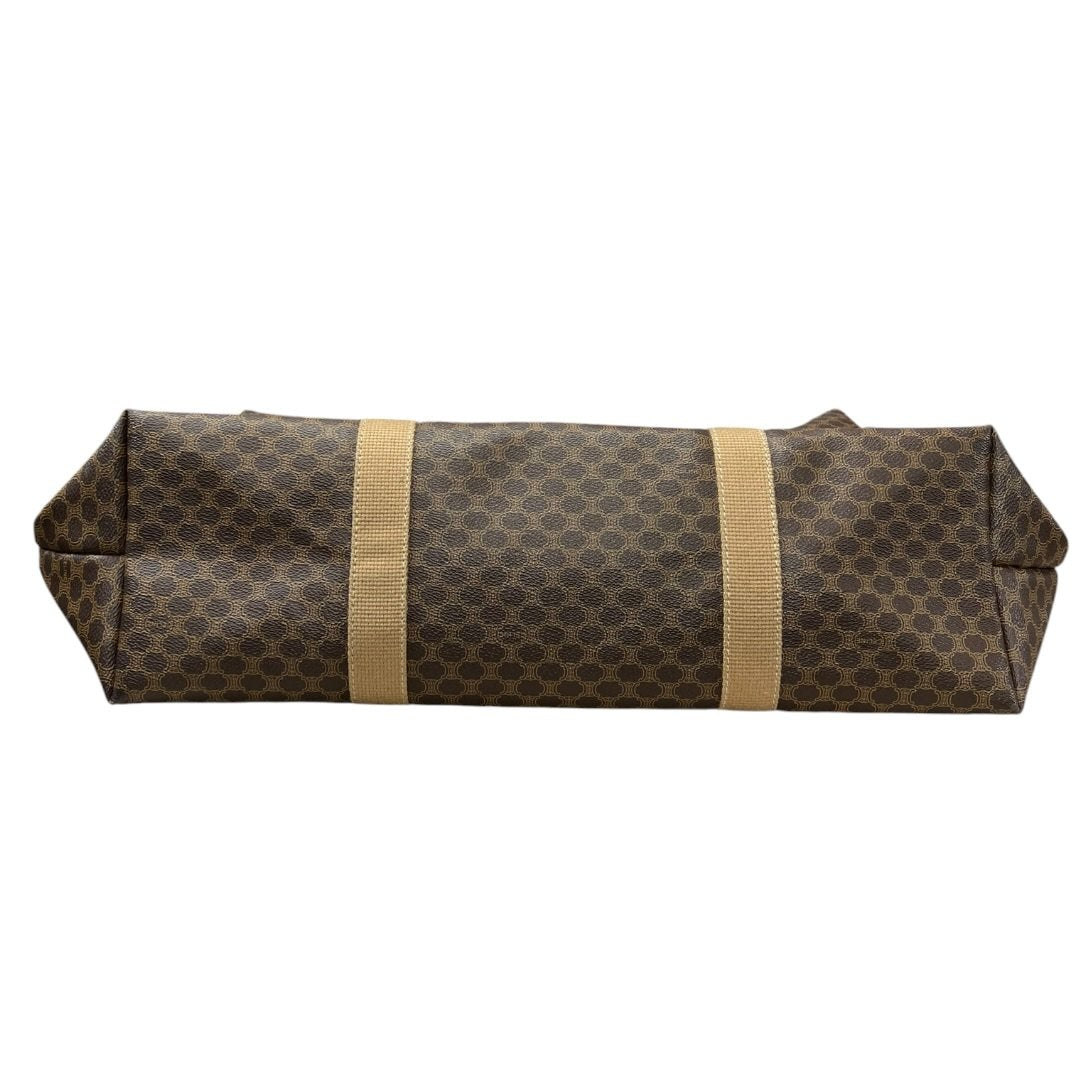 CELINE Macadam Canvas Macadam Tote Bag Tote Brown, Beige Gold-tone Hardware NJ119
