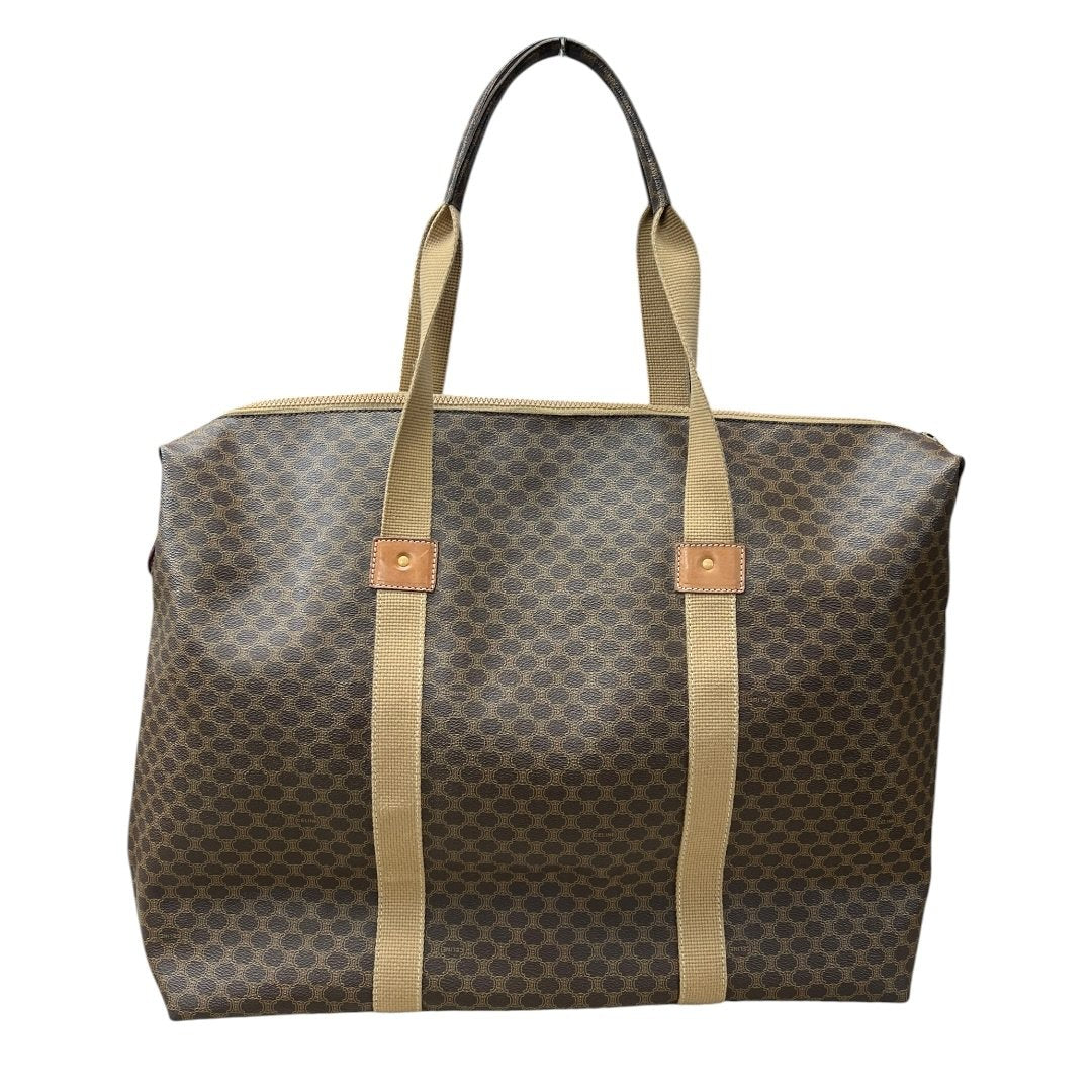 CELINE Macadam Canvas Macadam Tote Bag Tote Brown, Beige Gold-tone Hardware NJ119