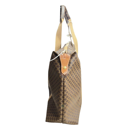 CELINE Macadam Canvas Macadam Tote Bag Tote Brown, Beige Gold-tone Hardware NJ119
