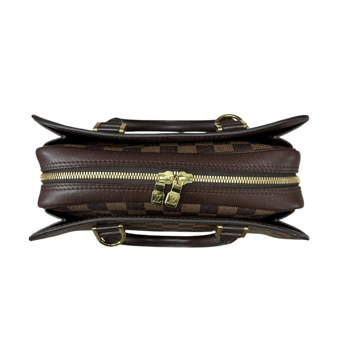 LOUIS VUITTON Damier Ebene Canvas Westminster Handbag Brown Gold Hardware NJ116