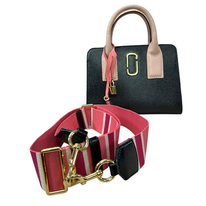 MARC JACOBS Saffiano Leather The J Marc Mini Tote Bag Handbag Black, Tan, Pink Gold Hardware NJ120
