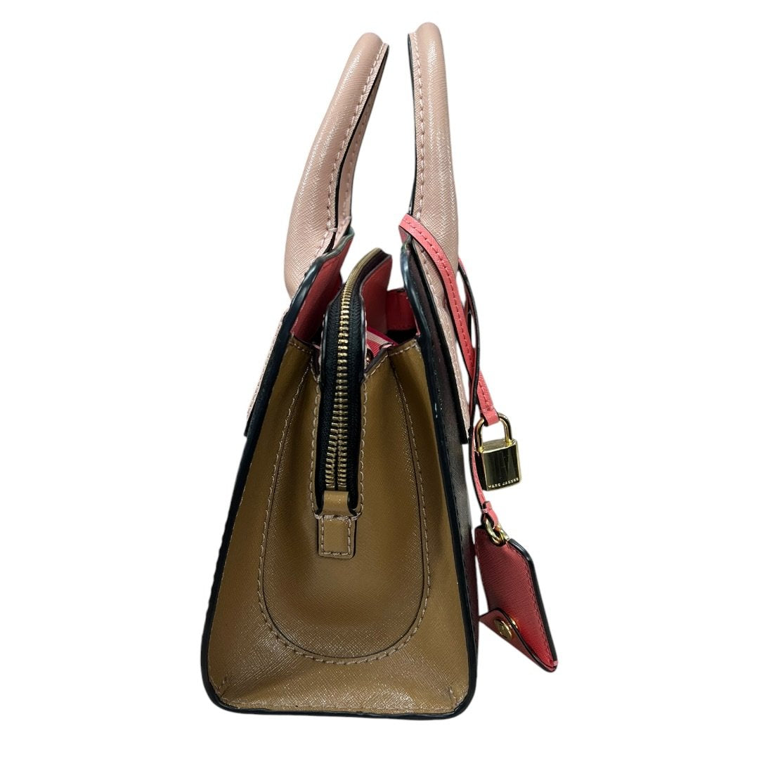 MARC JACOBS Saffiano Leather The J Marc Mini Tote Bag Handbag Black, Tan, Pink Gold Hardware NJ120