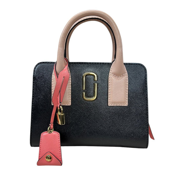 MARC JACOBS Saffiano Leather The J Marc Mini Tote Bag Handbag Black, Tan, Pink Gold Hardware NJ120