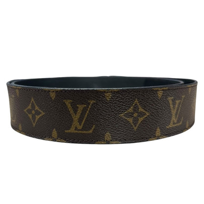 LOUIS VUITTON Monogram LV Initiales 40mm Belt Belt Brown / Black Silver Hardware NJ144