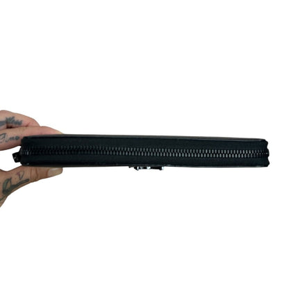 SAINT LAURENT Grain de Poudre Monogram Zip Around Wallet Wallet Black Black Hardware Yv160