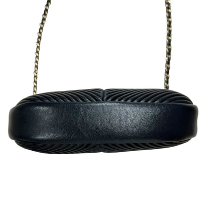 CHANEL Lambskin Round Camera Bag Shoulder Bag Black Gold Hardware CH2255