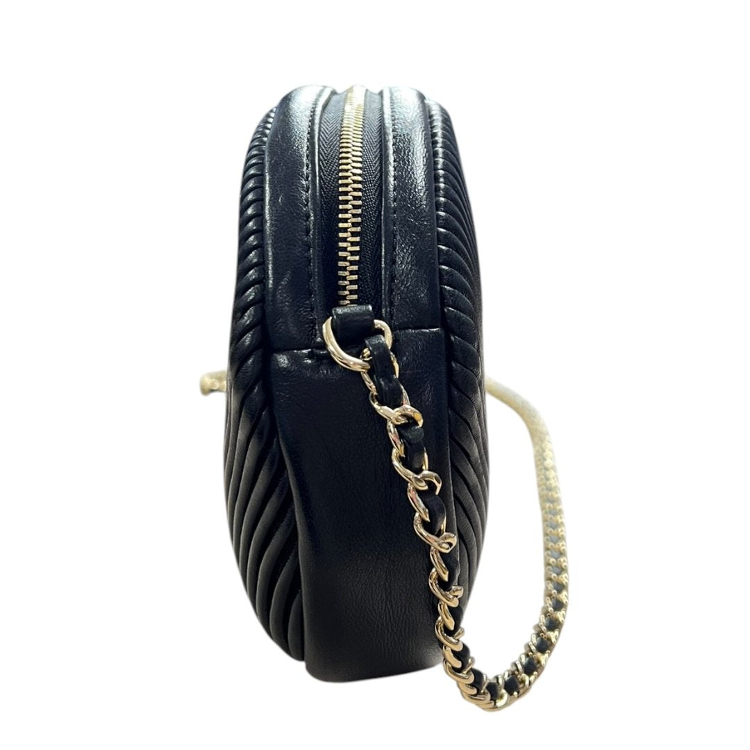 CHANEL Lambskin Round Camera Bag Shoulder Bag Black Gold Hardware CH2255