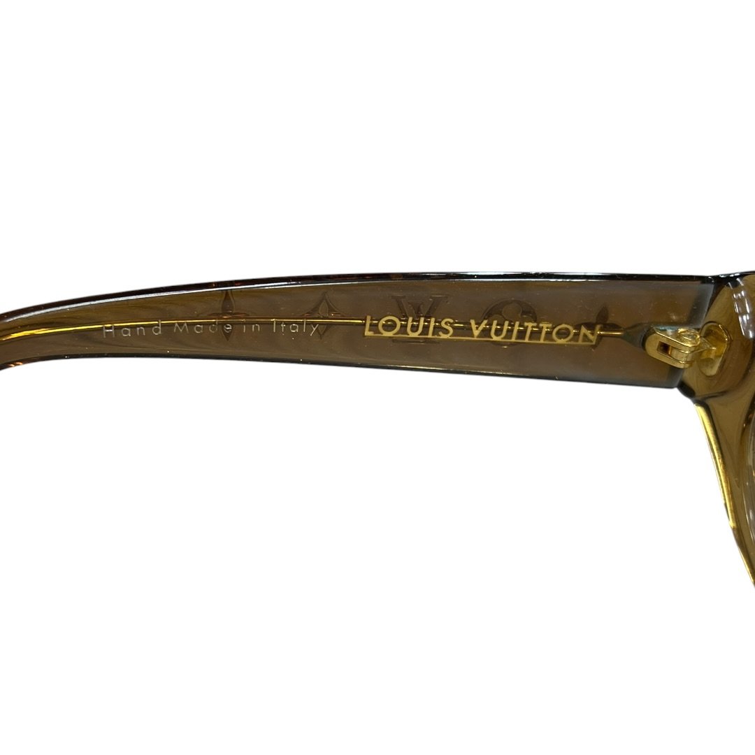LOUIS VUITTON Acetate Monogram Glitter Sunglasses Brown Gold-tone TK64