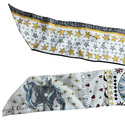 DIOR Silk Mitzah Scarf White with multicolor print TK62