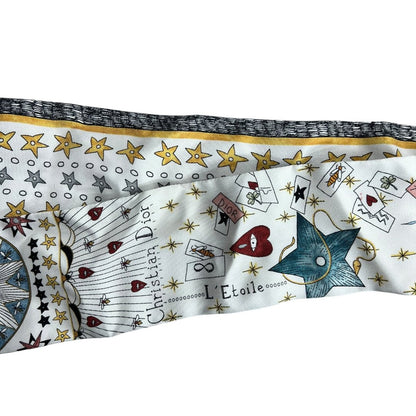 DIOR Silk Mitzah Scarf White with multicolor print TK62