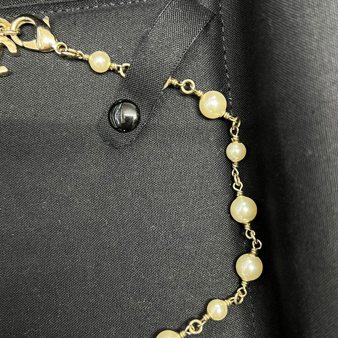 CHANEL Gold-tone, Pearl, Stone Choker Necklace Gold, Pearl White, Pink Gold Hardware TK59