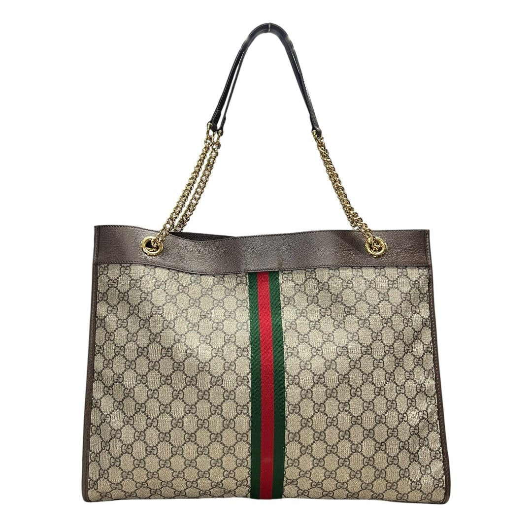 GUCCI GG Supreme Canvas Rajah Large Tote Tote Beige, Ebony, Brown, Green, Red Gold Hardware TK75