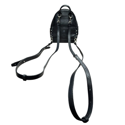 MCM Visetos Stark Bebe Boo Backpack Backpack Black Silver Hardware TK70