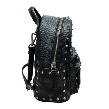 MCM Visetos Stark Bebe Boo Backpack Backpack Black Silver Hardware TK70