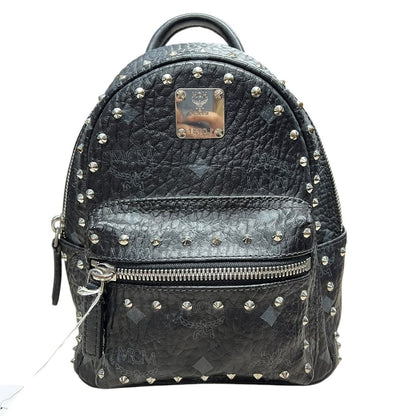 MCM Visetos Stark Bebe Boo Backpack Backpack Black Silver Hardware TK70