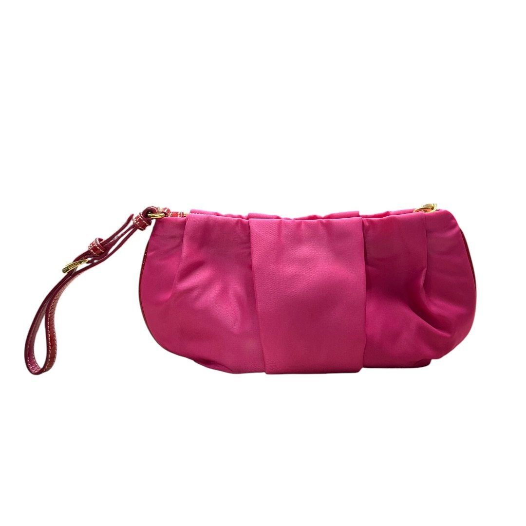 PRADA Tessuto Tessuto Bijoux Wristlet Wristlet Pink Gold Hardware TK71