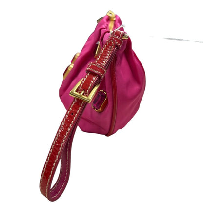 PRADA Tessuto Tessuto Bijoux Wristlet Wristlet Pink Gold Hardware TK71
