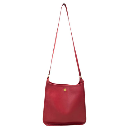 HERMES Courchevel Vespa PM Shoulder Bag Red Gold Hardware TK73