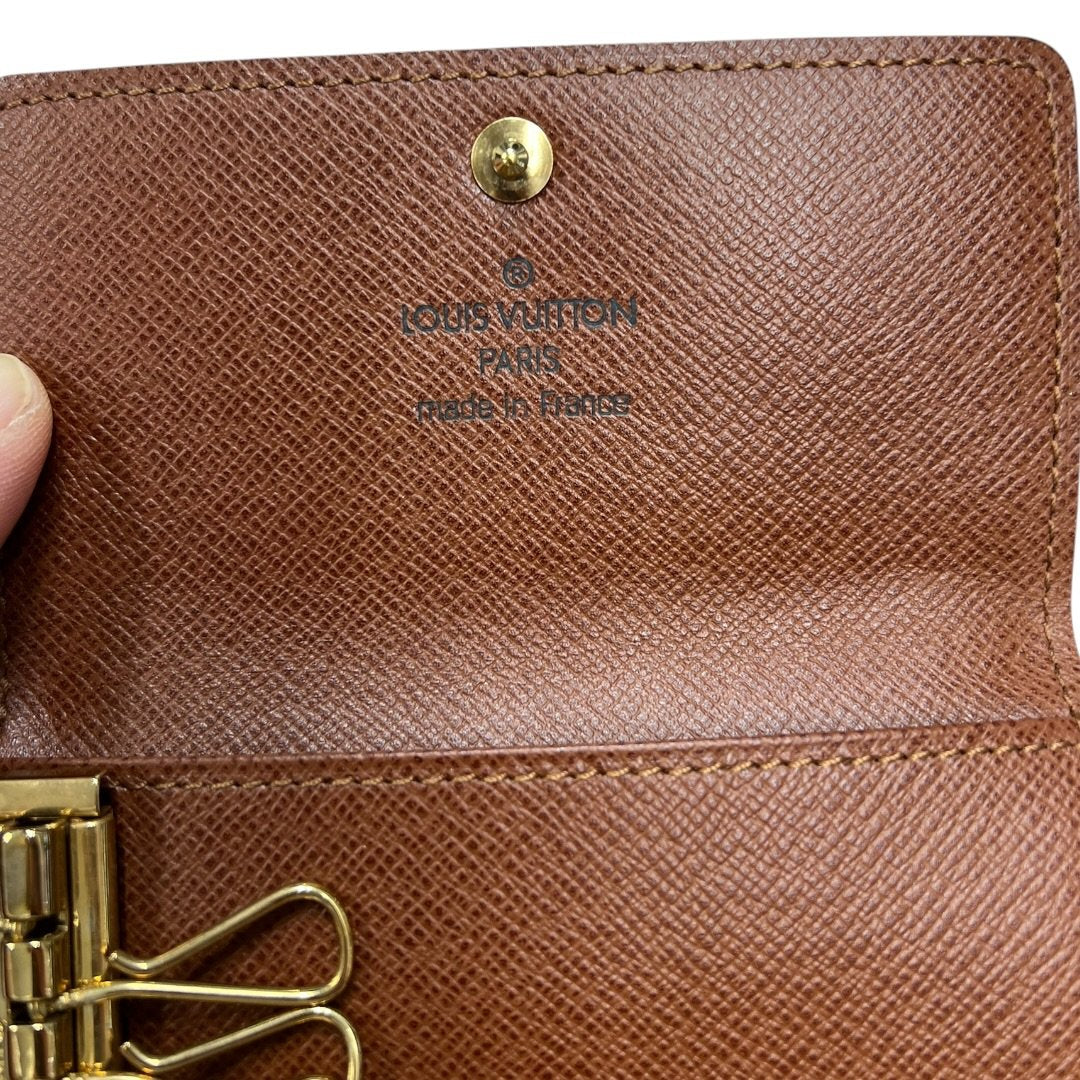 LOUIS VUITTON Monogram 6 Key Holder Key Holder Brown Gold Hardware TK78