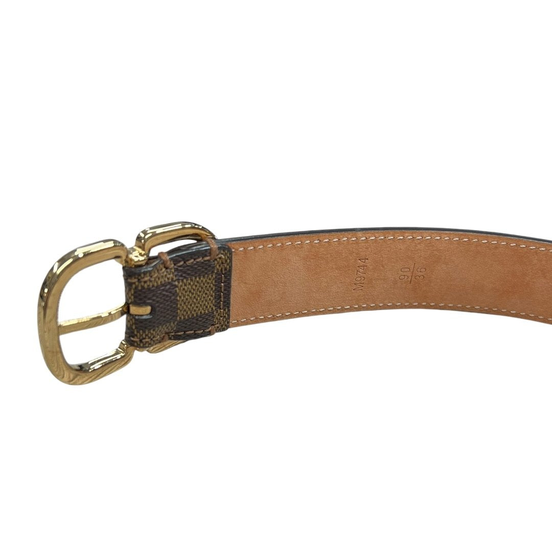 LOUIS VUITTON Damier Ebene M9744 Brown Gold Hardware TK63 – T-Family