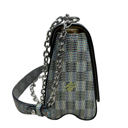 LOUIS VUITTON Jacquard Textile Vavin Chain Bag Shoulder Bag Multi-color Silver Hardware NJ162