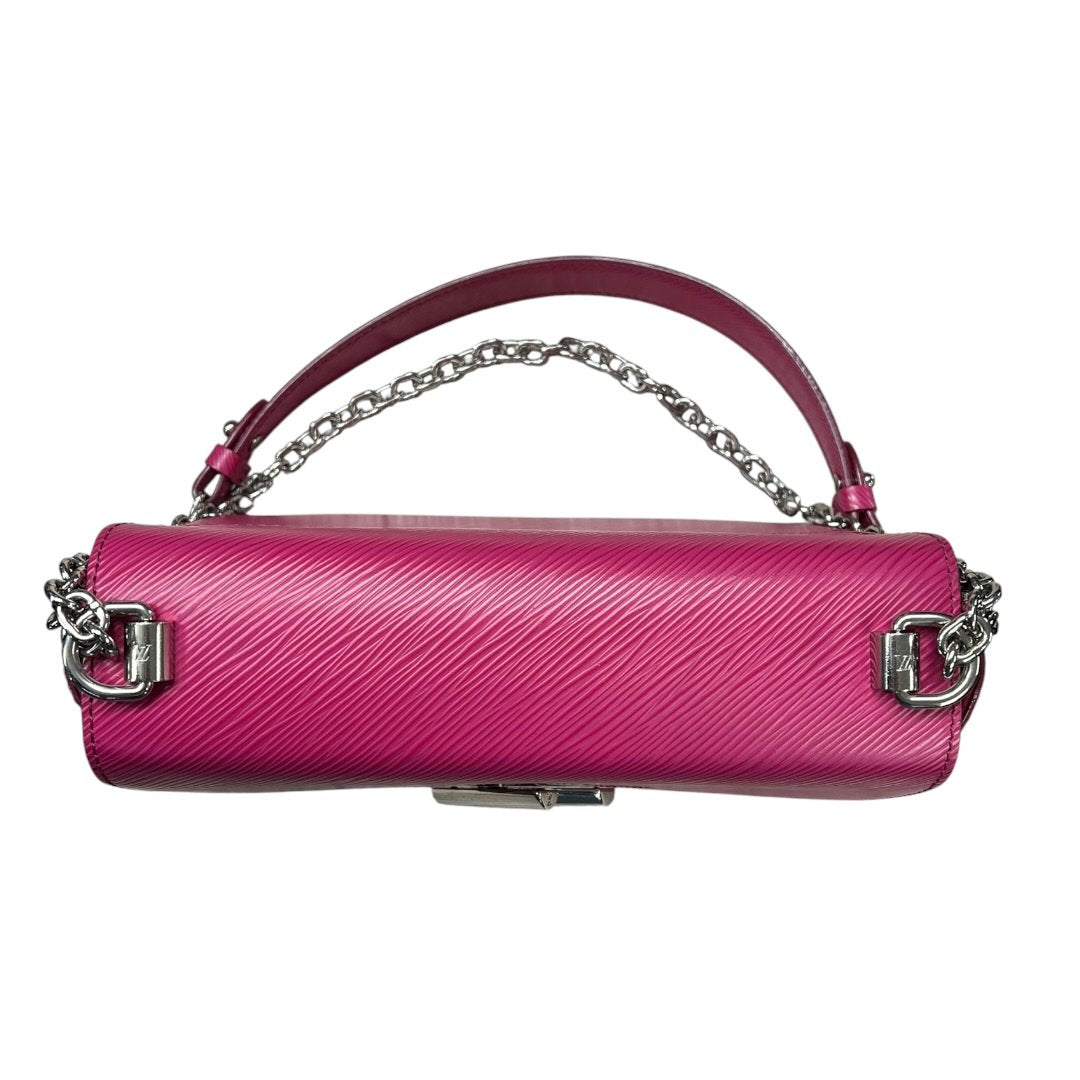 LOUIS VUITTON Epi Twist MM Shoulder Bag Fuchsia Pink Silver Hardware NJ164