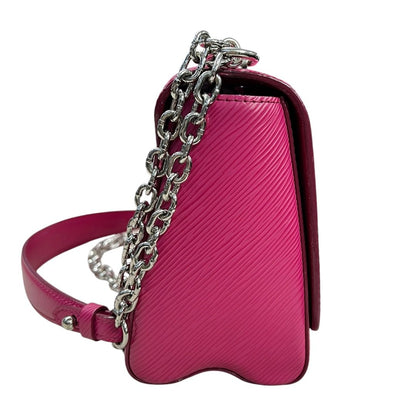 LOUIS VUITTON Epi Twist MM Shoulder Bag Fuchsia Pink Silver Hardware NJ164