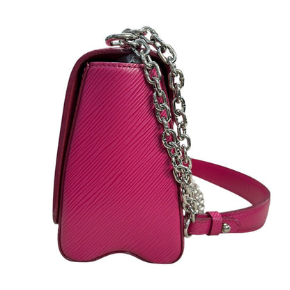 LOUIS VUITTON Epi Twist MM Shoulder Bag Fuchsia Pink Silver Hardware NJ164