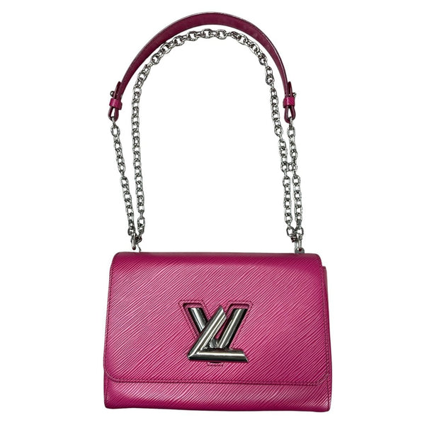 LOUIS VUITTON Epi Twist MM Shoulder Bag Fuchsia Pink Silver Hardware NJ164